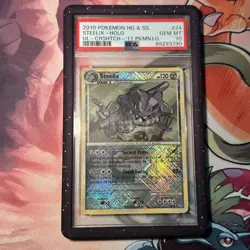 2010 POKEMON HEARTGOLD & SOULSILVER UNLEASHED #24 STEELIX-HOLO PSA 10 - Image 1
