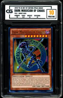 2015 Yugioh Gadget YGLD ENC02 Dark Magician of Black Chaos HOLO CG 10 PRISTINE - Image 1