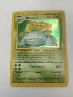 Venusaur 15/102 Holo Rare Base Set DMG Pokemon Card - Image 1