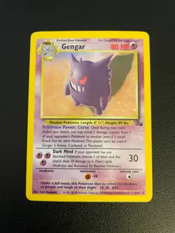 Pokemon TCG Card Gengar Holo Holographic Vintage #5/62 Fossil MP-LP - Image 1