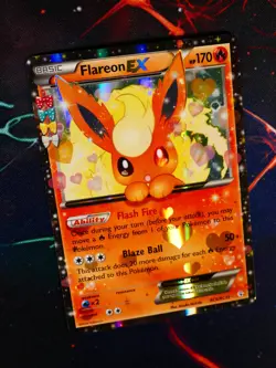 LP Pokemon FLAREON EX Card RADIANT COLLECTION Set RC6/RC32 XY GENERATIONS - Image 1