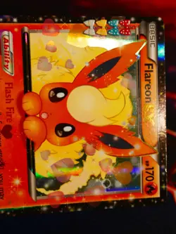 LP Pokemon FLAREON EX Card RADIANT COLLECTION Set RC6/RC32 XY GENERATIONS - Image 2