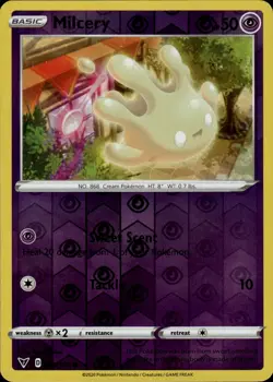 Milcery Common SWSH04: Vivid Voltage 080/185 Psychic Reverse Holo Pokemon Card - Image 1