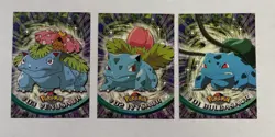 Pokemon Topps Venusaur, Ivysaur, Bulbasaur Evolution Cards 7 8 9 Non Foil TV - Image 1