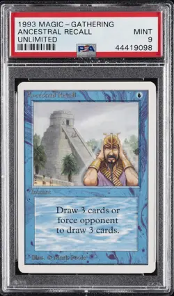 1993 MTG UNLIMITED EDITION ANCESTRAL RECALL PSA 9 - Image 1