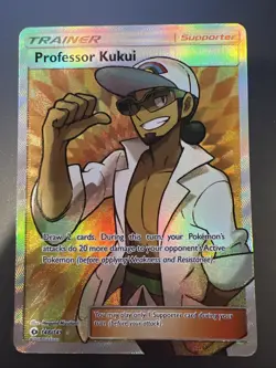 Professor Kukui 148/149 Full Art Sun & Moon Base Set Pokemon Card LP - Image 1