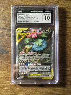 2019 POKEMON BLACK STAR PROMOS #SM229 VENUSAUR & SNIVY GX CGC 10 GEM MINT - Image 1