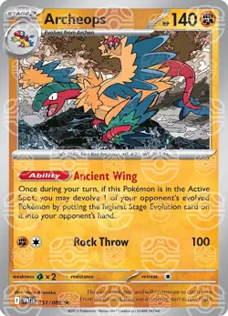 Archeops 051/086 [Master Ball] Reverse Holo - White Flare Pokemon - Image 1