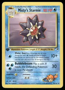 Pokemon Cards Misty's Starmie 56/132 1ST EDITION Gym Heroes WOTC Uncommon NM - Image 1