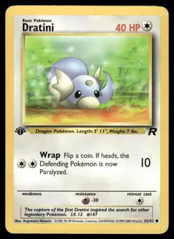 Pokemon Cards Dratini 53/82 1st Edition WOTC Team Rocket Common LP - Image 1