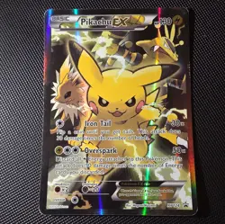 MP! Pikachu EX (XY124) Red & Blue Collection Promo Standard Size Pokemon Card! - Image 1