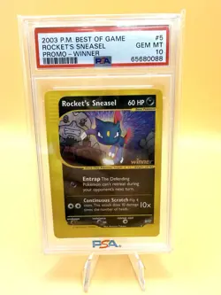 Pokemon Rockets Sneasel Stamped Winner Game Promo #5 PSA 10 LOW POP - Image 1
