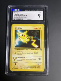 Pokemon TCG Pikachu #4 1999 Black Star Promo “Mewtwo Strikes Back” CGC MINT 9 - Image 1