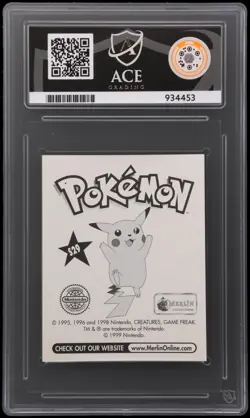 Pokemon Ash & Pikachu S29 Prism Gold ACE 10 Graded Pokemon Merlin Sticker 1999 - Image 2