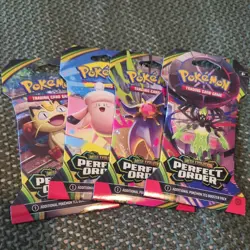 4 Packs - Full Art Set - Mega Evolution Perfect Order Booster Pack - Pokemon TCG - Image 1