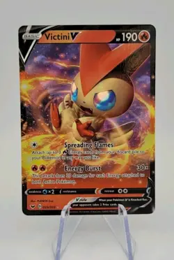 Pokemon TCG: Victini V 025/202 Ultra Rare - Sword & Shield Base Set - NM - Image 1
