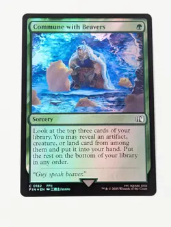 MTG Magic the Gathering Commune with Beavers (182/764) Final Fantasy NM FOIL - Image 1