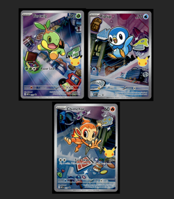 TURTWIG PIPLUP CHIMCHAR - 040 041 042 - FIRST PARTNERS ILLUSTRATION PROMO NM - Image 1