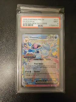 Pokemon glaceon 026 /131 Prismatic Evolutions Surprise Box stamped promo PSA 9 - Image 1
