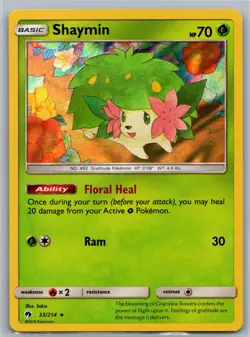 Shaymin 33/214 Holo R Lost Thunder LP Pokemon - Image 1