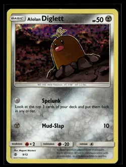 Pokemon TCG McDonald's Promos 2017 #009/012 Alolan Diglett Confetti Holo - Image 1