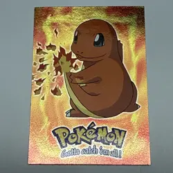 Charmander Sandpaper Holo Foil E4 of 12 E4/12 Black Logo Topps TV Pokemon LP+ - Image 1