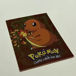 Charmander Sandpaper Holo Foil E4 of 12 E4/12 Black Logo Topps TV Pokemon LP+ - Image 2