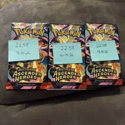 Ascended Heroes Pokemon TCG Boosters 22.58 x 3 (3-packs! )God packsU! - Image 1