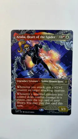 MTG Marvel Spider-Man Arana, Heart of the Spider #213 Borderless Rare - Image 1