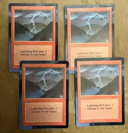 Lightning Bolt (Revised) ALTERED playset of four (4) floating border style - Image 1