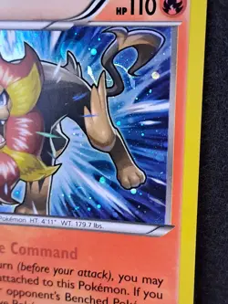 Pokemon TCG Pyroar Phantom Forces 12/119 Holo Cosmos HD SWIRL Holo Rare NM - Image 3
