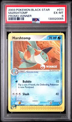 2003 POKEMON BLACK STAR PROMO WINNER #011 MARSHTOMP PSA 6 - Image 1
