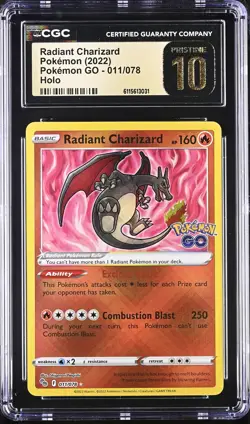 CGC 10 - RADIANT CHARIZARD - 011/078 POKEMON GO HOLO POKEMON - Image 1