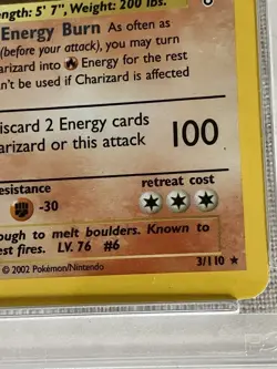 2002 Pokemon Legendary Collection #3 Charizard Holo PSA 5 - Image 4