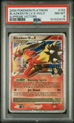 2009 Pokemon Platinum Supreme Victors Holo FB LV x Blaziken #142 PSA 8 - Image 1