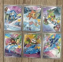 Pokemon First Partner Illustration Collection Series 1 Gen 4 & 7 Starters - Image 1