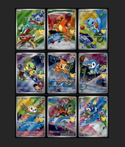 BULBASAUR CHARMANDER SQUIRTLE - FIRST PARTNERS ILLUSTRATION PROMO SET OF 9 - NM - Image 1