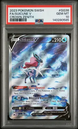 PSA 10 - SUICUNE V - GG38/GG70 SWORD SHIELD CROWN ZENITH POKEMON - Image 1