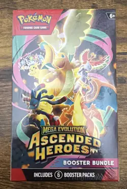 Pokemon TCG Ascended Heroes Booster Bundle 6 Packs Factory Sealed Mega Evolution - Image 1