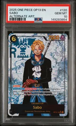 2025 ONE PIECE OP13-CARRYING ON HIS WILL ALTERNATE ART #120 SABO PSA 10 - Image 1