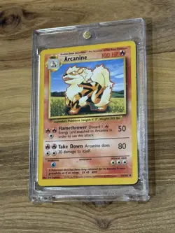 1999 Vintage Pokemon Arcanine Card 1st Edition in One Touch case - Image 1
