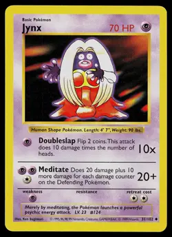 Pokemon Card - Jynx Base Set Shadowless 31/102 Uncommon - Image 1
