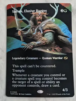 Surrak, Elusive Hunter (Foil Borderless) TDM Tarkir Dragonstorm | Green Warrior - Image 1