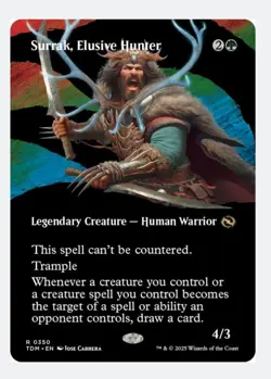 Surrak, Elusive Hunter (Foil Borderless) TDM Tarkir Dragonstorm | Green Warrior - Image 2