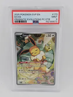 Pokemon 2025 Eevee SVP EN PSA 9 Pokemon Center Prismatic Evolutions PC ETB - Image 1