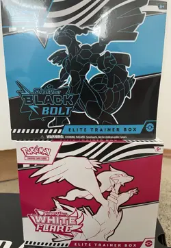 Pokemon Elite Trainer Box Scarlet & Violet Black Bolt & White Flare 2 Boxes - Image 1