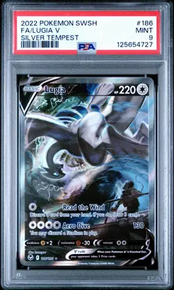 2022 POKEMON SWORD & SHIELD SILVER TEMPEST #186 FA/LUGIA V SILVER TEMPEST PSA9 - Image 1