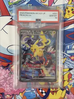 Pikachu ex PSA 10 001/030 Yokohama World Championship WCS23 Japanese Pokemon - Image 1