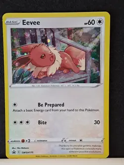 Pokemon TCG Eevee Sword & Shield SWSH175 Cosmos Holo Promo Half HD SWIRL NM/MT - Image 1