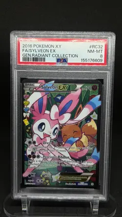 2016 POKEMON XY GENERATIONS RADIANT COLL #RC32 FULL ART/SYLVEON EX PSA 8 - Image 1